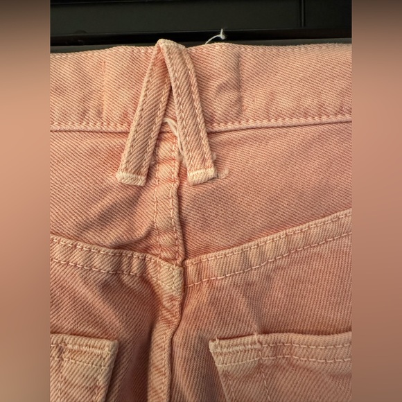 SLVRLAKE Grace Ankle Cropped Dusty Pink Women’s  Flare Wide Leg Jeans Size 24 - Picture 13 of 14
